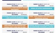 Planning et le calendrier des ateliers numériques !